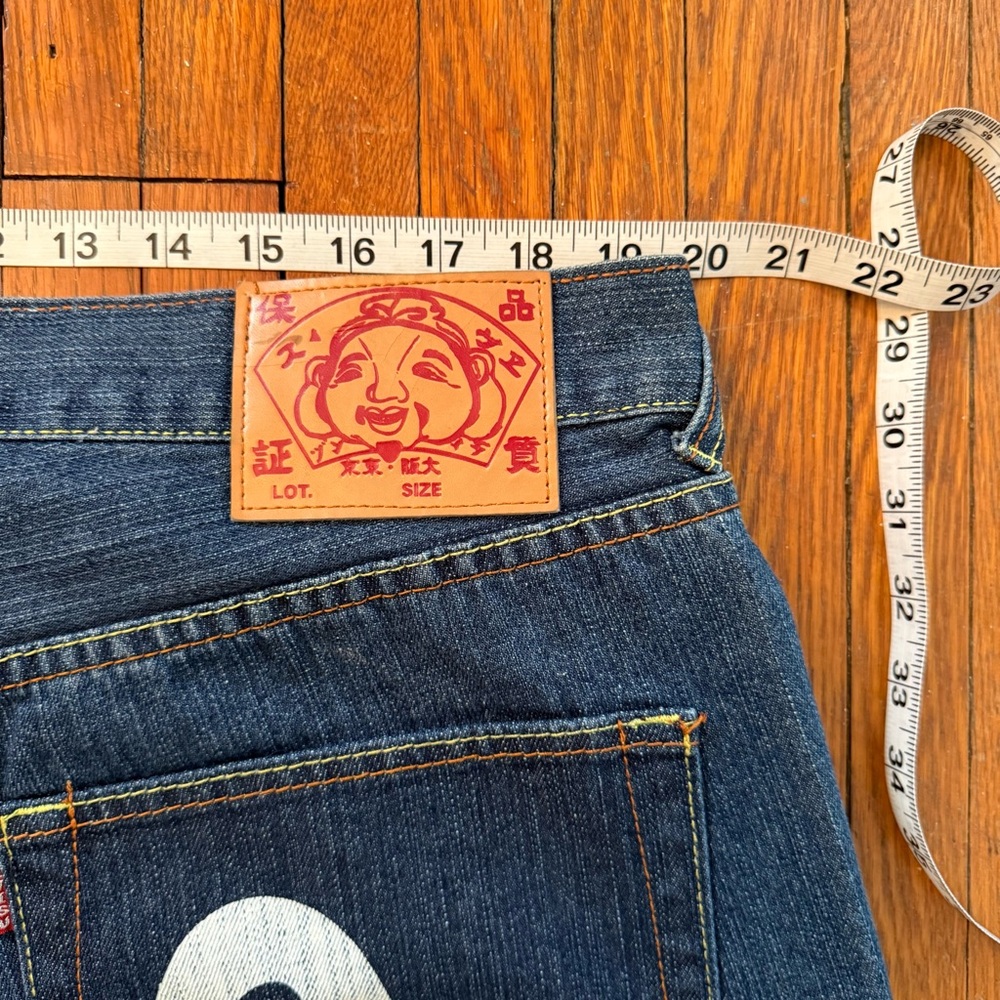 Y2K Evisu Dragon Koi Fish Hand Painted Vintage Denim Jeans - Picture 15 of 16